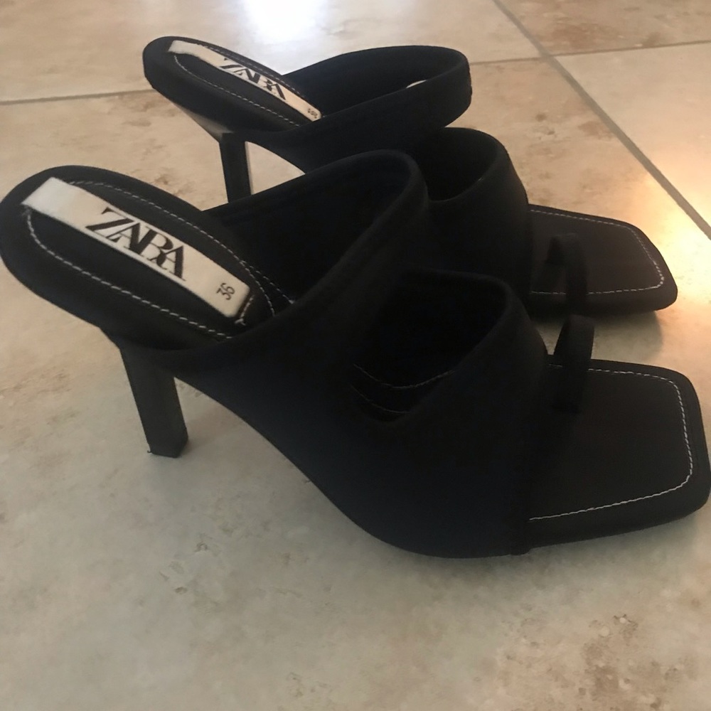 Zara neoprene slip on mules